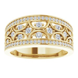 14K Yellow 5/8 CTW Natural Diamond Band Size 7