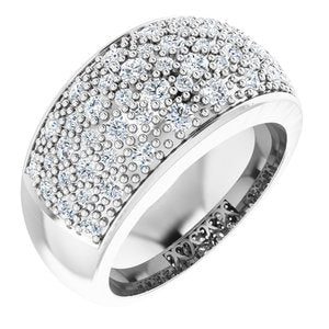 14K White 1 CTW Natural Diamond Micro Pave Ring 61230:246305:P