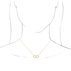 14K Yellow 1/4 CTW Natural Diamond Geometric 18" Necklace