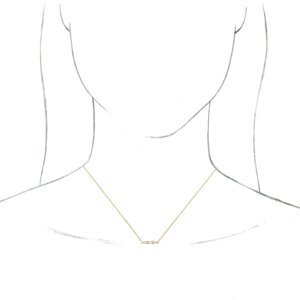 14K Yellow 1/8 CTW Natural Diamond Bar 18" Necklace