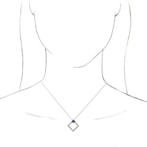 Platinum Natural Amethyst & 3/8 CTW Natural Diamond 16-18" Necklace