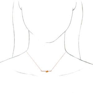 14K Rose Natural Citrine & 1/8 CTW Natural Diamond 18" Necklace 86812:752:P