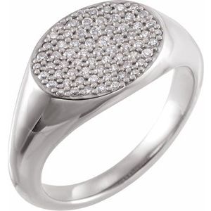 Sterling Silver 1/4 CTW Diamond PavÃ© Ring Size 4