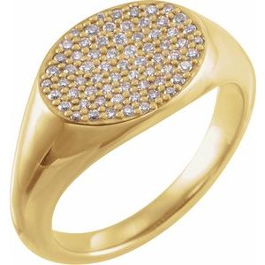 14K Yellow 1/4 CTW Diamond PavÃ© Ring Size 5