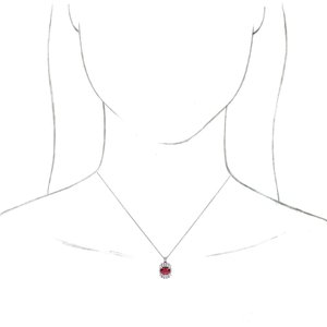 Platinum Natural Ruby & 1/3 CTW Natural Diamond 16-18" Necklace