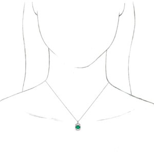 Platinum Natural Emerald & 1/3 CTW Natural Diamond 16-18" Necklace