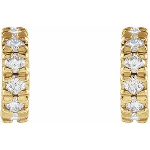 14K Yellow 1/4 CTW Lab-Grown Diamond French-Set 8 mm Huggie Earrings