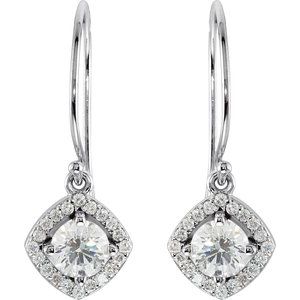 14K White 1 1/6 CTW Natural Diamond Earrings