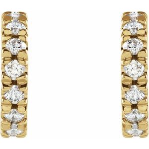 14K Yellow 10 mm 1/3 CTW Lab-Grown Diamond French-Set Huggie Earrings