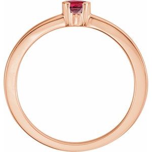 14K Rose Natural Ruby Family Stackable Ring 71356:6026:P