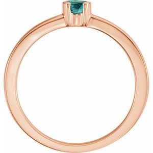 14K Rose Natural Alexandrite Family Stackable Ring 71356:6022:P