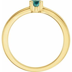 14K Yellow Natural Alexandrite Family Stackable Ring 71356:6021:P