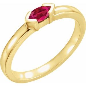 14K Yellow Natural Ruby Family Stackable Ring 71354:6021:P