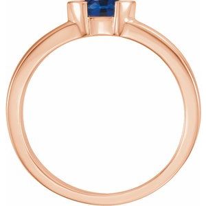 14K Rose Natural Blue Sapphire Family Stackable Ring 71354:6030:P