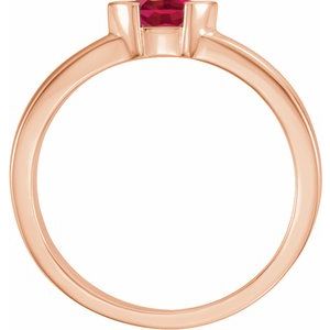 14K Rose Natural Ruby Family Stackable Ring 71354:6022:P