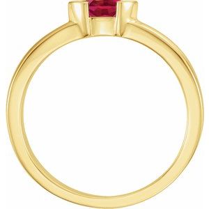 14K Yellow Natural Ruby Family Stackable Ring 71354:6021:P