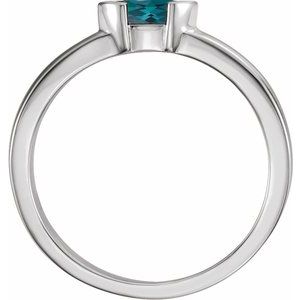 Sterling Silver Lab-Grown Alexandrite Family Stackable Ring 71354:6055:P