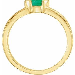 14K Yellow Natural Emerald Family Stackable Ring 71354:6017:P