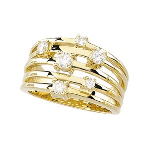 14K Yellow 1/2 CTW Natural Diamond Right Hand Ring