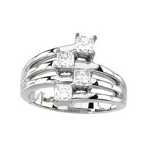 14K Yellow 7/8 CTW Natural Diamond Right Hand Ring