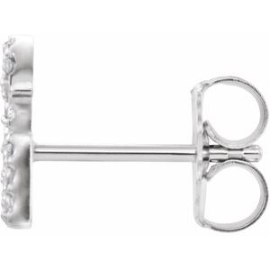 Sterling Silver .06 CTW Natural Diamond Initial G Earring