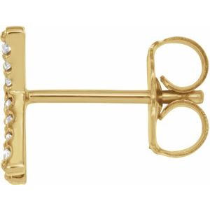 14K Yellow .05 CTW Natural Diamond Initial K Earring