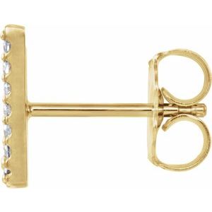 14K Yellow .03 CTW Natural Diamond Initial V Earring