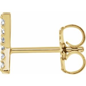 14K Yellow .04 CTW Natural Diamond Initial Y Earring