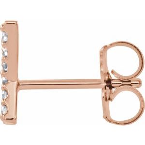 14K Rose .04 CTW Natural Diamond Initial Y Earring