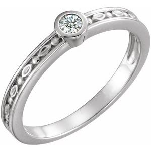 Sterling Silver 1/10 CTW Natural Diamond Family Stackable Ring 71298:6015:P