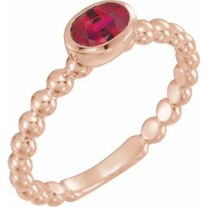 14K Rose Natural Ruby Family Stackable Ring 71623:6022:P