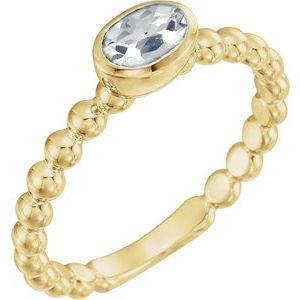 14K Yellow .05 CTW Natural Diamond Family Stackable Ring