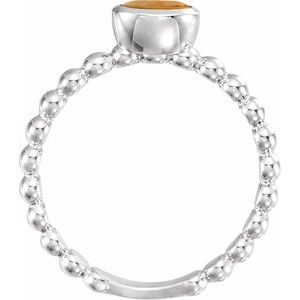 Sterling Silver Natural Citrine Family Stackable Ring 71623:6039:P