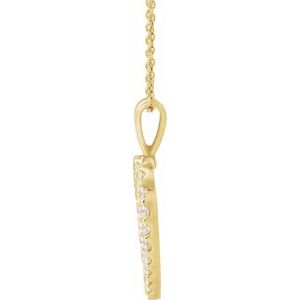 14K Yellow 1 CTW Natural Diamond Heart 18" Necklace