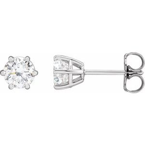 14K White 1 CTW Natural Diamond Stud Earrings 29236:6084:P