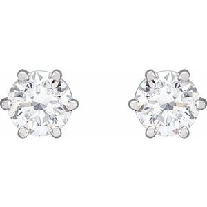 14K White 1 CTW Natural Diamond Stud Earrings 29236:6084:P