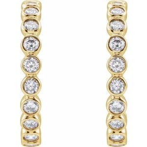 14K Yellow 3/8 CTW Lab-Grown Diamond Huggie Earrings