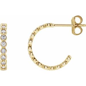 14K Yellow 3/8 CTW Lab-Grown Diamond Huggie Earrings