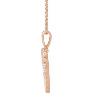 14K Rose 1 CTW Natural Diamond Heart 18" Necklace