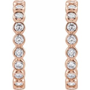 14K Rose 3/8 CTW Lab-Grown Diamond Huggie Earrings