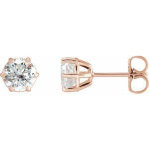 14K Rose 1 1/2 CTW Natural Diamond Stud Earrings 29236:6058:P