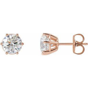 14K Rose 2 CTW Natural Diamond Stud Earrings 29236:6030:P