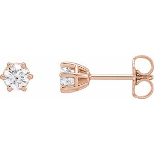 14K Rose 1/2 CTW Natural Diamond Stud Earrings 29236:6014:P