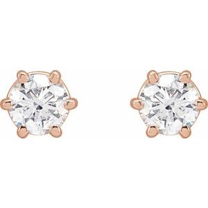 14K Rose 1/2 CTW Natural Diamond Stud Earrings 29236:6014:P