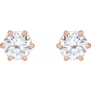 14K Rose 1 CTW Natural Diamond Stud Earrings 29236:6022:P