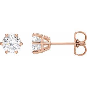 14K Rose 1 CTW Natural Diamond Stud Earrings 29236:6022:P