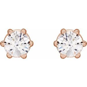 14K Rose 1/5 CTW Natural Diamond Stud Earrings 29236:6034:P