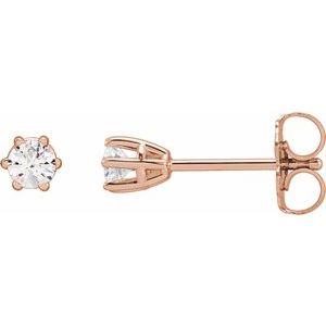 14K Rose 1/5 CTW Natural Diamond Stud Earrings 29236:6034:P