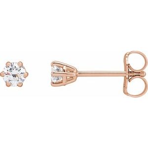 14K Rose 1/4 CTW Natural Diamond Stud Earrings 29236:6070:P