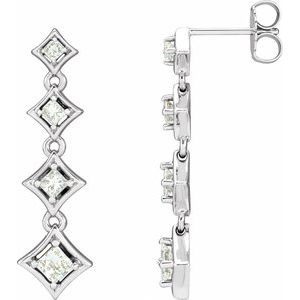 18K White 3/4 CTW Natural Diamond Journey Earrings